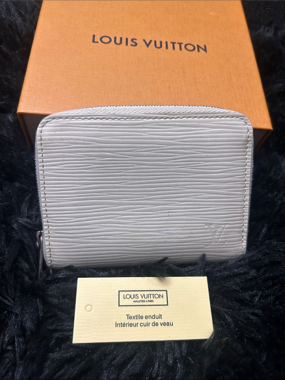 Louis Vuitton cream epi leather coin purse wallet